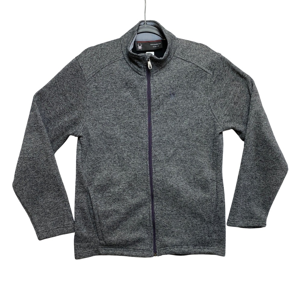 Spyder Jacket Mens Medium Gray Constant Full Zip Sweater Fleece Activewear
